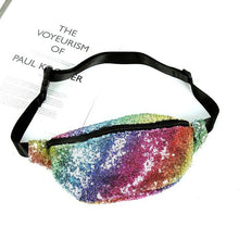 Load image into Gallery viewer, AIREEBAY Fashion Sequin Fanny Pack Female Rainbow Color Belt Bum Bag Waist Packs 2018 New Design Glitter Women Pouch Hip Purse
