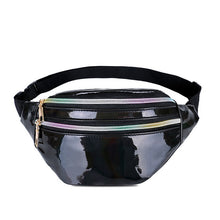 Load image into Gallery viewer, AIREEBAY Holographic Fanny Pack Women Silver Laser Bum Bag Travel  Shiny Waist Bags Fashion Girls Pink Leather Hologram Hip Bag
