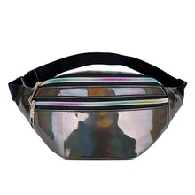 Load image into Gallery viewer, AIREEBAY Holographic Fanny Pack Women Silver Laser Bum Bag Travel  Shiny Waist Bags Fashion Girls Pink Leather Hologram Hip Bag