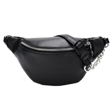Load image into Gallery viewer, Casual Chain Lychee Leather Fanny Pack Waist Bag Casual Waterproof Antitheft Women Walking Shopping Band belt Multi-function Bag