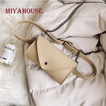 Load image into Gallery viewer, Miyahouse Trendy Waist Bags Classic Female Belt Pack For Women Mini Shoulder Bags PU Leather Simple Chain Belt Bags