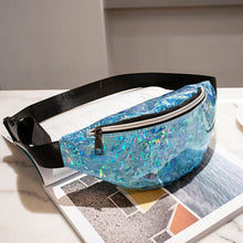 Load image into Gallery viewer, AIREEBAY Women Fashion Waist Bag Hologram Fanny Pack Waterproof Waist Packs Laser Silver Unisex holographic Chest Bags for Girls