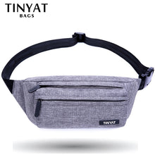 Load image into Gallery viewer, TINYAT Men Male Waist Bag Pack Grey Casual Functional belt bag Large Belt Pouch Phone Money Belt bag Fanny Travel Hip