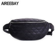 Load image into Gallery viewer, AIREEBAY Fanny Pack For Women Belt Bag Female Waist Bag Black Leather Waist Packs Crossbody Bags Female Money Belt Bum Bag