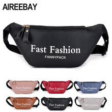 Load image into Gallery viewer, AIREEBAY 2019 Fashion Women Fanny Pack Black Female Waist Bags PU Leather Pink Small Belt Bag For Lady Travel Phone Chest Bags