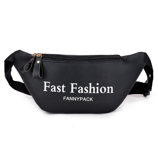AIREEBAY 2019 Fashion Women Fanny Pack Black Female Waist Bags PU Leather Pink Small Belt Bag For Lady Travel Phone Chest Bags