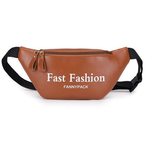 AIREEBAY 2019 Fashion Women Fanny Pack Black Female Waist Bags PU Leather Pink Small Belt Bag For Lady Travel Phone Chest Bags