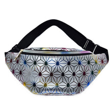Load image into Gallery viewer, AIREEBAY Holographic Fanny Pack Women Silver Laser Bum Bag Travel Pink Waist Pack Hip Bag Fashion Black Hologram Girl Belt pouch