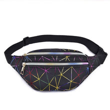Load image into Gallery viewer, AIREEBAY Holographic Fanny Pack Women Silver Laser Bum Bag Travel  Shiny Waist Bags Fashion Girls Pink Leather Hologram Hip Bag