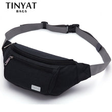 Load image into Gallery viewer, TINYAT Men Waist Bag Pack Travel Phone Belt Bag Pouch for Men Women Casual Shoulder Crossbody Canvas Bag for Belt Unisex Hip Bag