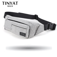 Load image into Gallery viewer, TINYAT Belt bag Men Women Waist bag pack Travel Phone Belt Pouch Multifunctional Fanny bag pack 4 pockets Canvas Casual Hip Bag