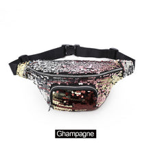 Load image into Gallery viewer, AIREEBAY Women Reversible Sequins Fanny Pack Glitter Waist Bag Female Travel Money Phone Fanny Shoulder Bag Bum Bag 2019 Design