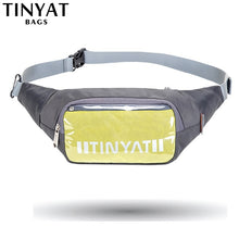 Load image into Gallery viewer, TINYAT Men Waist bag Pack Waterproof Travel Bag for belt Casual Light Belt Bag for Phone Money Canvas bag for waist grey
