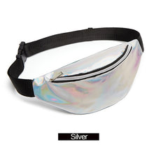 Load image into Gallery viewer, AIREEBAY 2019 New Holographic Waist Bag For Women Pink Gold Black Laser Fanny Pack Belt Bag ladies Bum Bag Unisex Banana Bags