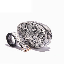 Load image into Gallery viewer, DAUNVAIA Serpentine Fanny Pack for Women Waist Bag Women Round Belt Bag Luxury Brand designer Leather Chest shoulder bag 2019