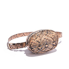 Load image into Gallery viewer, DAUNVAIA Serpentine Fanny Pack for Women Waist Bag Women Round Belt Bag Luxury Brand designer Leather Chest shoulder bag 2019