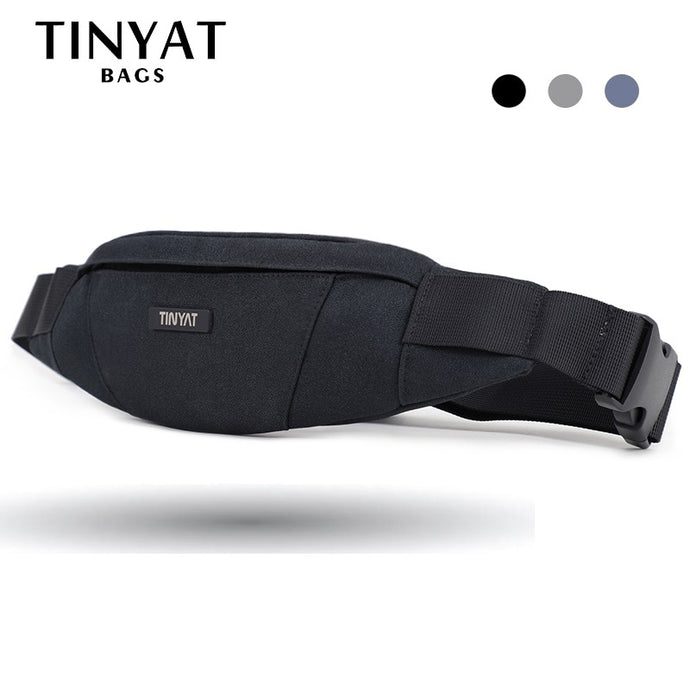 TINYAT Men Waist Bag pack Purse Waterproof Canvas Travel Phone belt bag pouch for Men Women Casual Bag for Belt Hip Pack