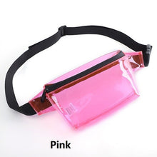 Load image into Gallery viewer, TINYAT Summer women waist bag pack PVC belt bag for phone money Transparent Belt Pouch Female Beach bag Fanny Pink Hip Bag