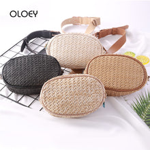 Load image into Gallery viewer, Straw Women Waist Pack Bag Belt Female Handmade Rattan Oval Design Summer Beach Bags Travel Fanny Pack Girl Chest Pack Purses