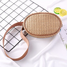 Load image into Gallery viewer, Straw Women Waist Pack Bag Belt Female Handmade Rattan Oval Design Summer Beach Bags Travel Fanny Pack Girl Chest Pack Purses